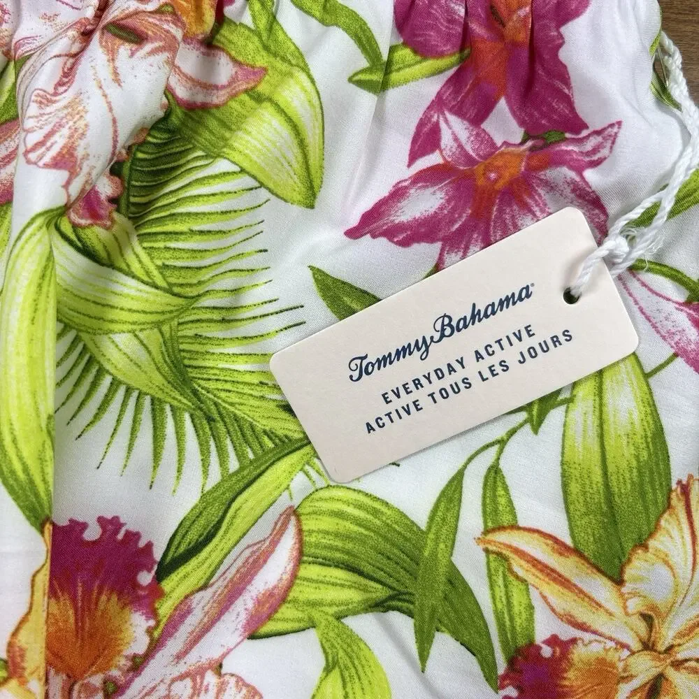 Tommy Bahama Skort Women XL Floral Tropical Pullon Performance Elastic Waist New